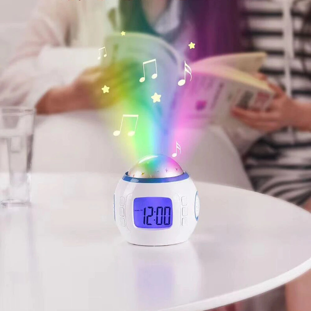 réveil horloge projecteur d'étoiles avec lumière apaisane