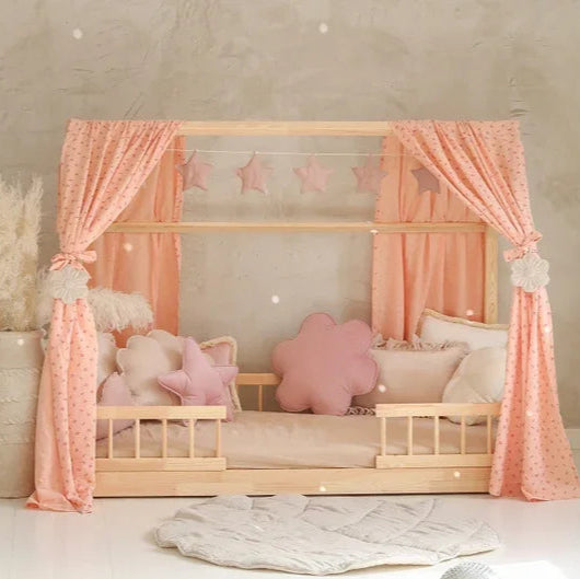 ciel de lit mon lit cabane rose bisque