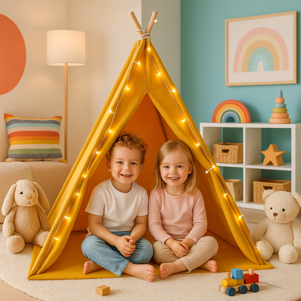 deux enfants dans tipis enfant GemTipi