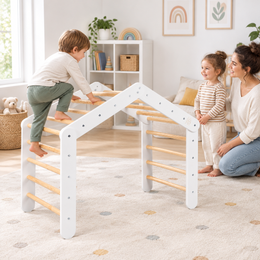 Deux enfants utilisant le module de tente enfant HerTent