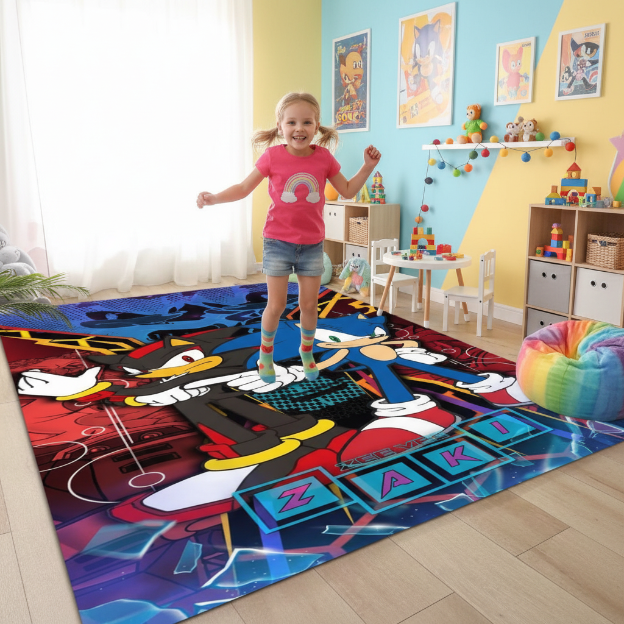 enfant sur tapis enfant floormat - fille qui danse