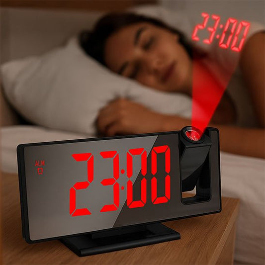 radio réveil projecteur zennuit rouge noir
