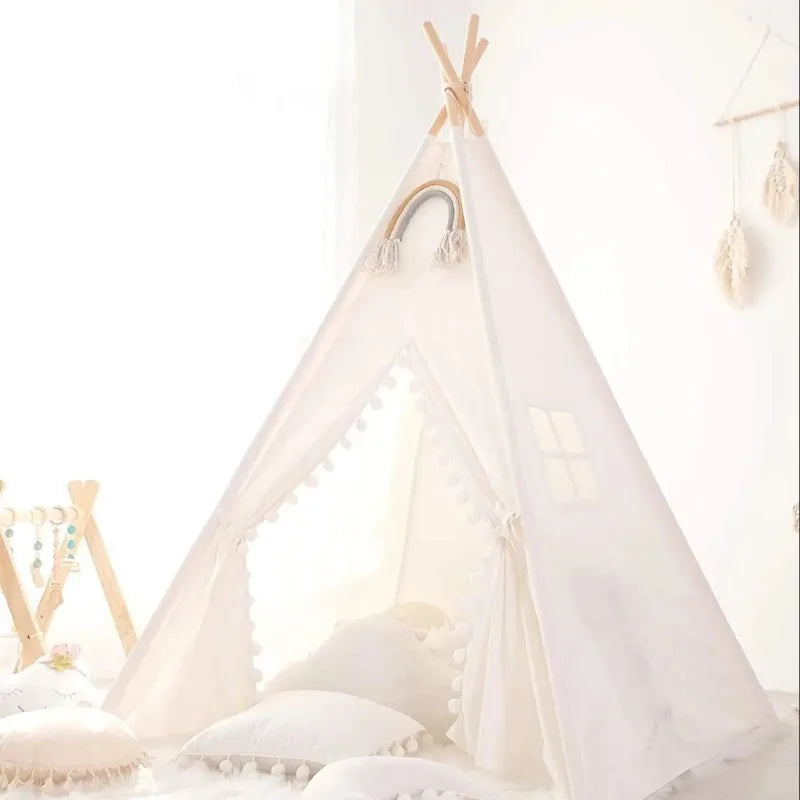tipi enfant blanc avec arc-en-ciel