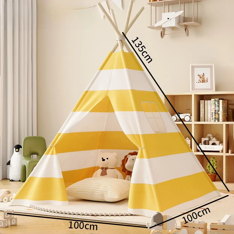 tipi enfant jaune-blanc 100x135cm