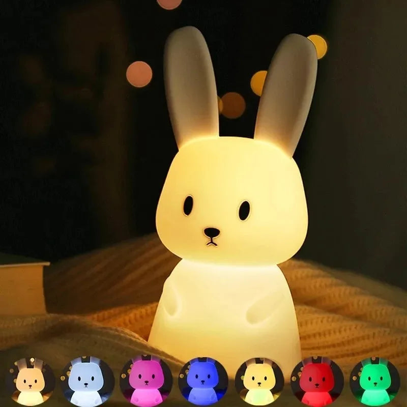 veilleuse lapin rabbitlight sept couleurs