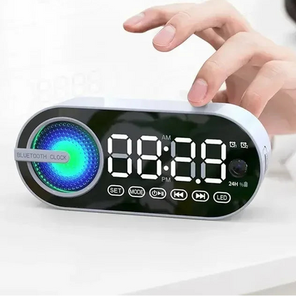 réveil bluetooth enfant avec haut-parleur, led rgb et affichage miroir