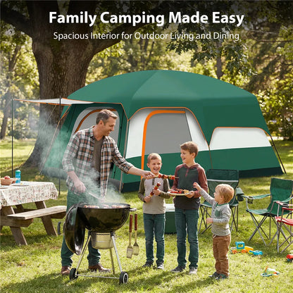 Large Family Tent Luxury Tents For Camping With Rooms 2-4 People Waterproof One-Bedroom And One-living Room Design Big Tent