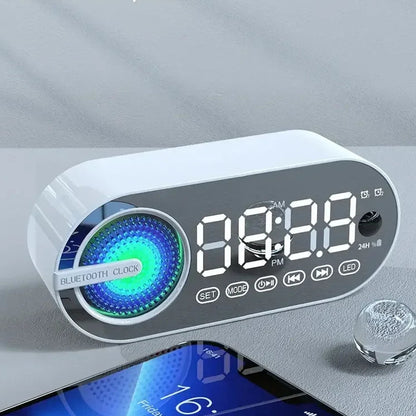 réveil bluetooth enfant avec haut-parleur, led rgb et affichage miroir