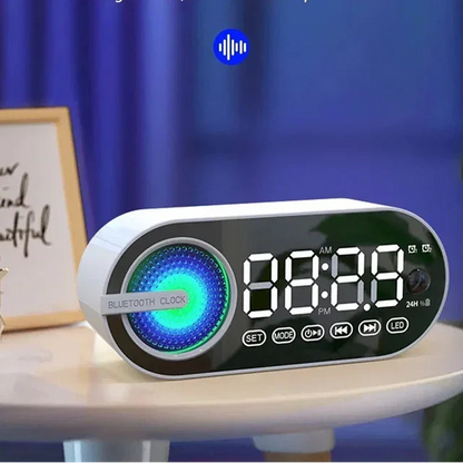 réveil bluetooth enfant avec haut-parleur, led rgb et affichage miroir