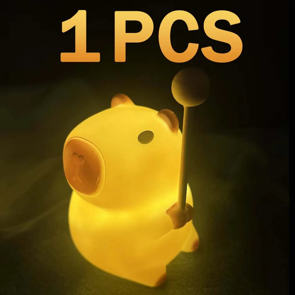 lampe capybara joueur - mini veilleuse 8.5cm