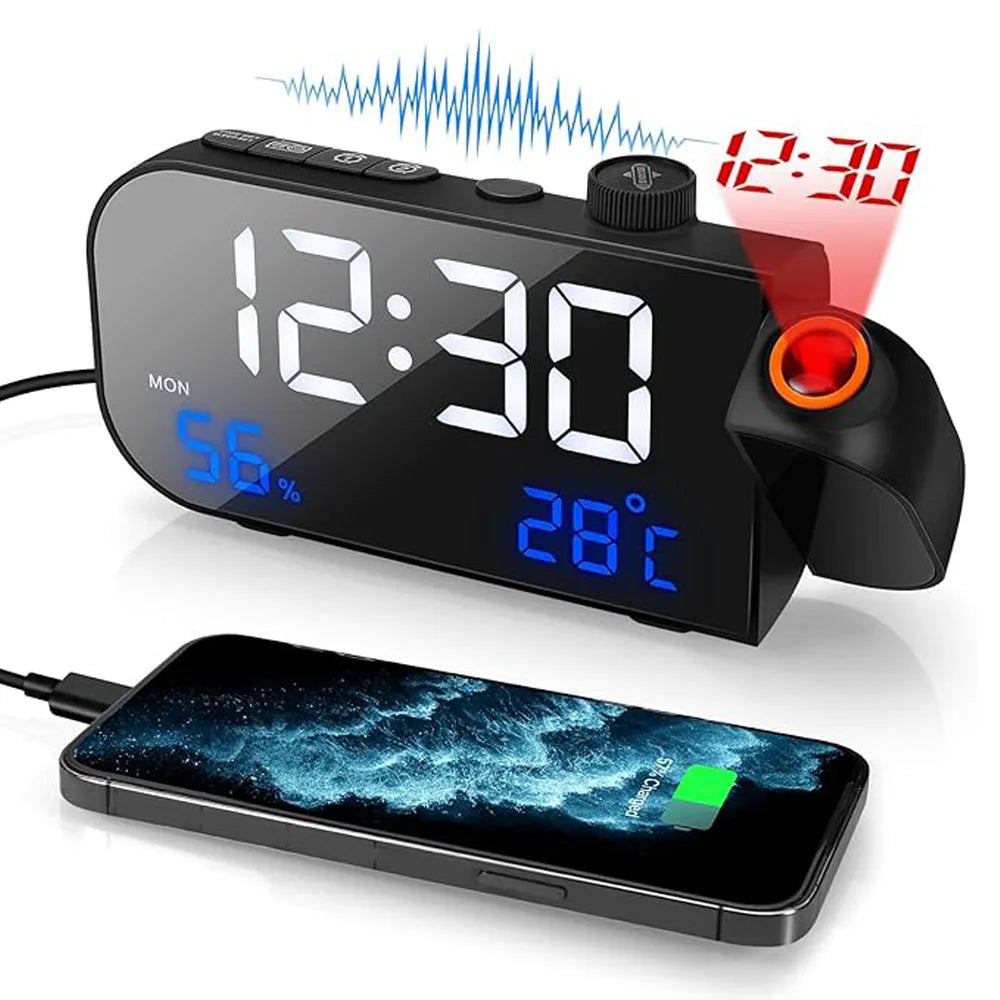 radio reveil projecteur double alarme HouClock