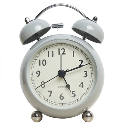 réveil analogique métal rétro silencieux pour enfant – horloge quartz bureau