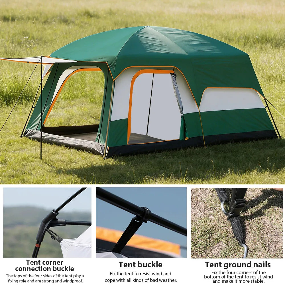 Large Family Tent Luxury Tents For Camping With Rooms 2-4 People Waterproof One-Bedroom And One-living Room Design Big Tent