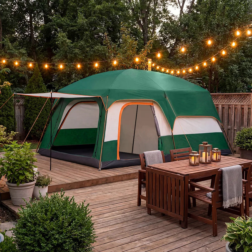 Large Family Tent Luxury Tents For Camping With Rooms 2-4 People Waterproof One-Bedroom And One-living Room Design Big Tent