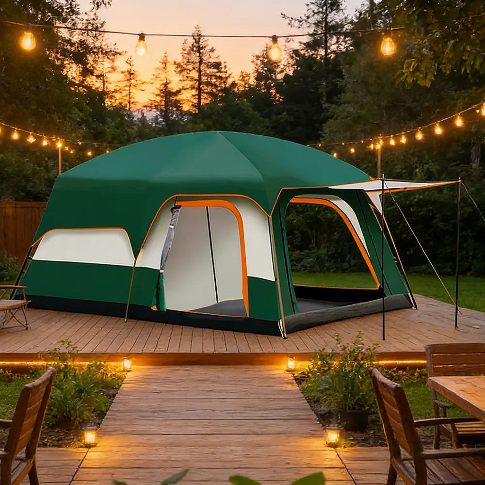 Large Family Tent Luxury Tents For Camping With Rooms 2-4 People Waterproof One-Bedroom And One-living Room Design Big Tent