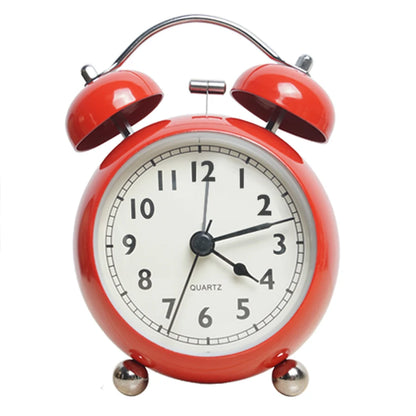 réveil analogique métal rétro silencieux pour enfant – horloge quartz bureau