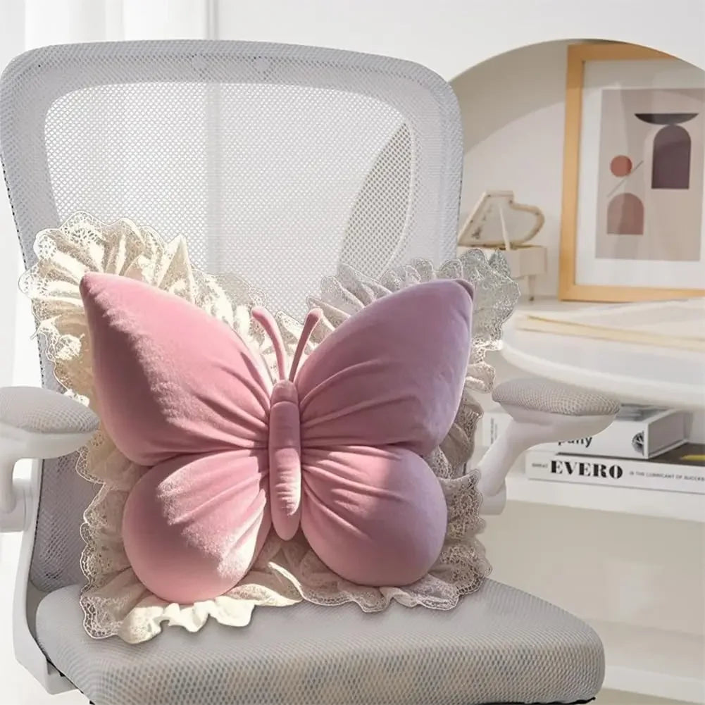 ciel de lit cabane auventcare avec coussin papillon