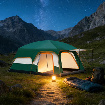 Large Family Tent Luxury Tents For Camping With Rooms 2-4 People Waterproof One-Bedroom And One-living Room Design Big Tent