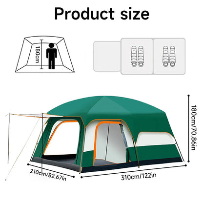 Large Family Tent Luxury Tents For Camping With Rooms 2-4 People Waterproof One-Bedroom And One-living Room Design Big Tent