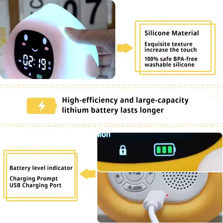 réveil éducatif enfant - entraînement au sommeil avec bruit blanc & veilleuse | SleepTraining