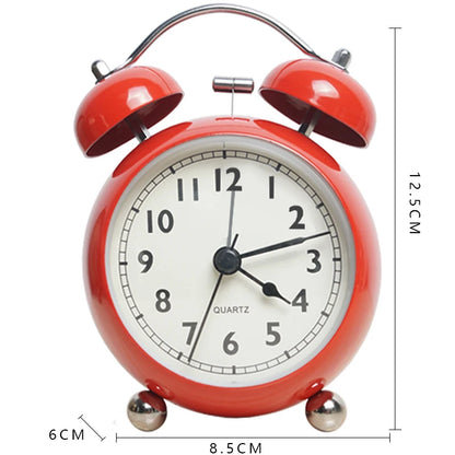 réveil analogique métal rétro silencieux pour enfant – horloge quartz bureau