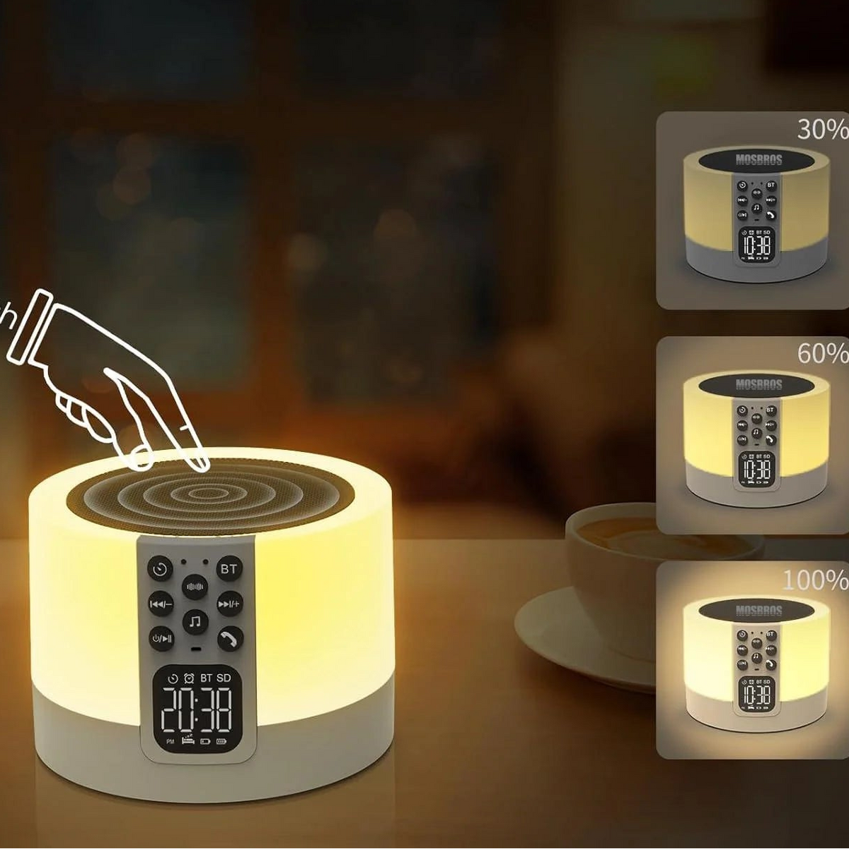 reveil veilleuse bluetooth tactile | SaClock