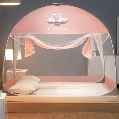 moustiquaire de lit style yourte pour enfant – baldaquin anti-moustiques fond fermé | YurtDream™