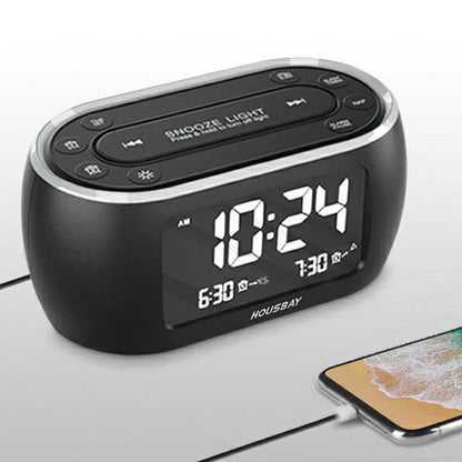réveil enfant multifonction avec veilleuse 7 couleurs et radio fm | GlowClock™