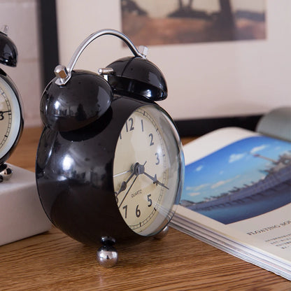 réveil analogique métal rétro silencieux pour enfant – horloge quartz bureau