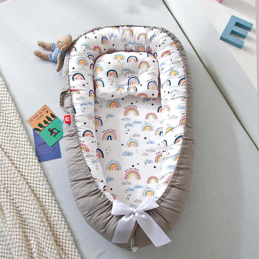 berceau bionique amovible cocon securise et evolutif pour bebe rose arc-en ciel