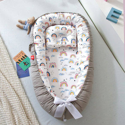 berceau bionique amovible cocon securise et evolutif pour bebe rose arc-en ciel