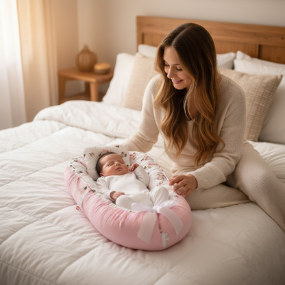 berceau rose – lifestyle maman et bébé