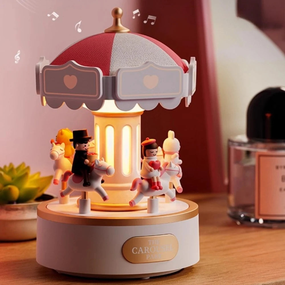 boite a musique rechargeable carousselson park sur table