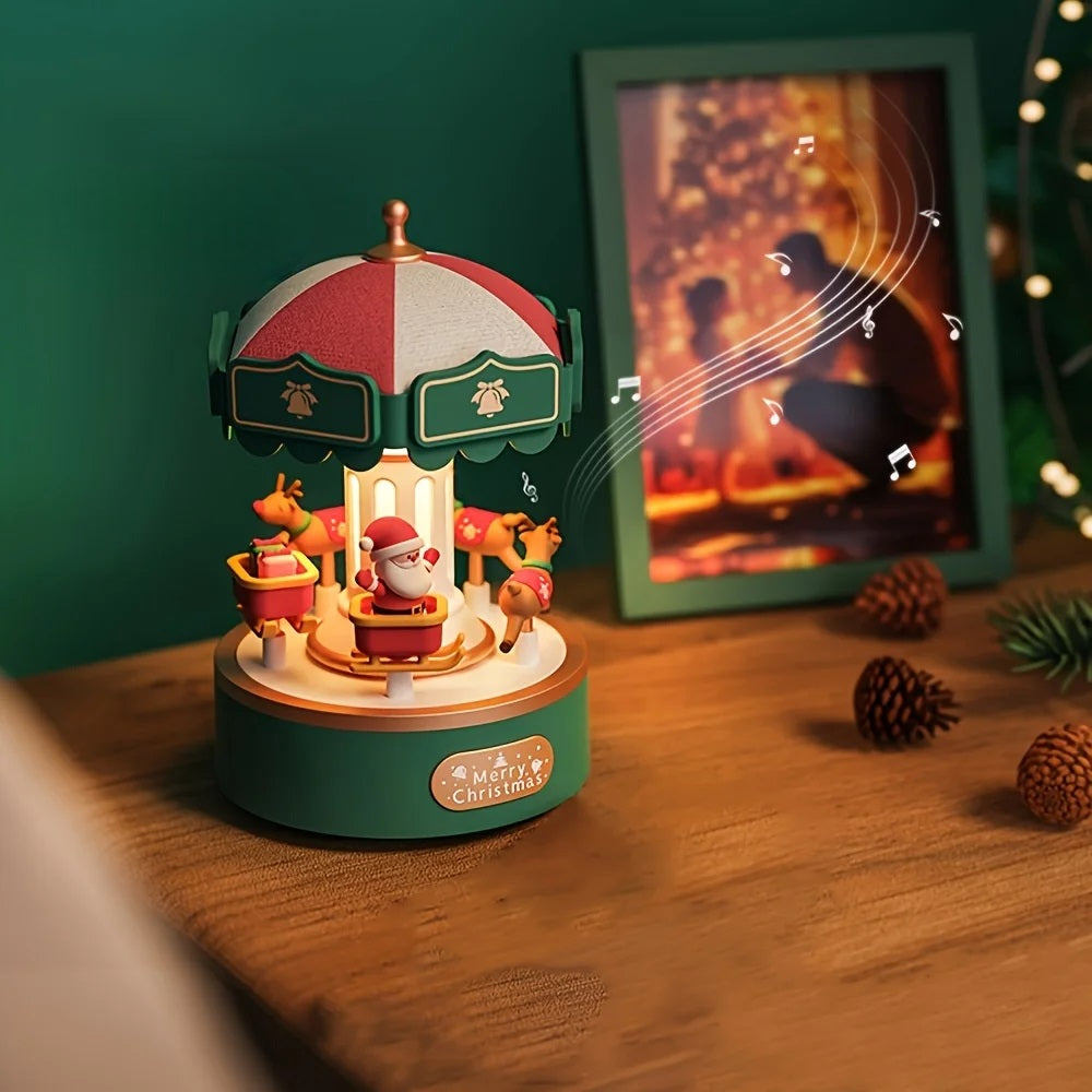 boite a musique rechargeable carousselson park vert melodieuse