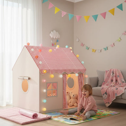 cabane enfant d'interieure rose cabanepliante dans salon avec accessoires