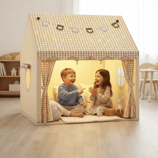 cabane enfant interieur beige | WideTent™ - Mon Univers Enfant