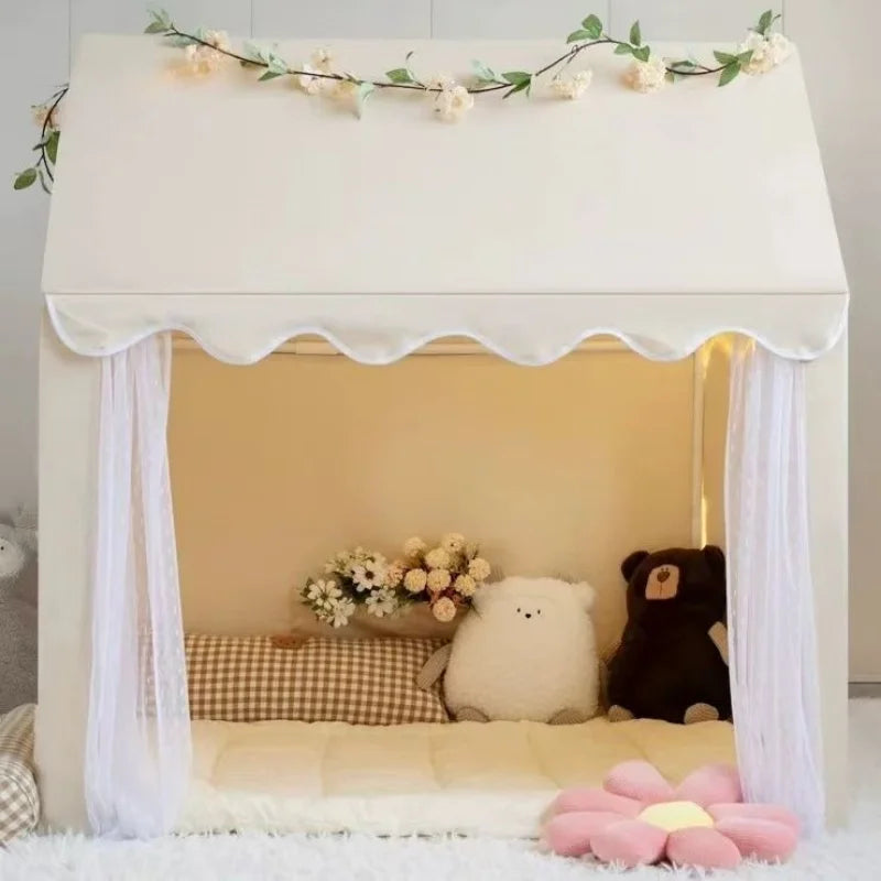 cabane enfant interieur widetent beige grande porte