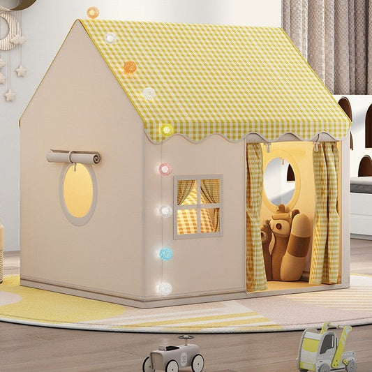 cabane enfant tente enfant d'interieure jaune cabanepliante