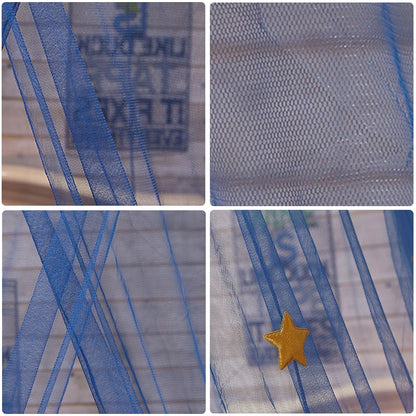 ciel de lit bleu fine maille BedSkyNet