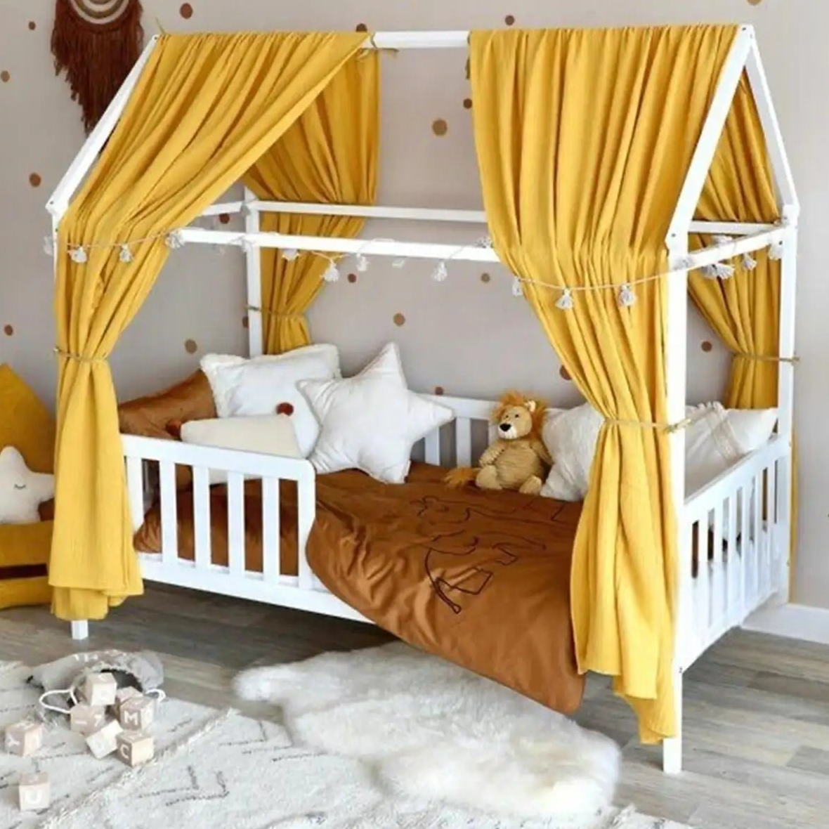 ciel de lit cabane garcon jaune