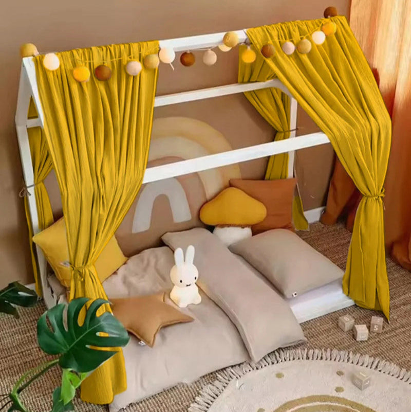 ciel de lit cabane garçon orange 120cmx350cm