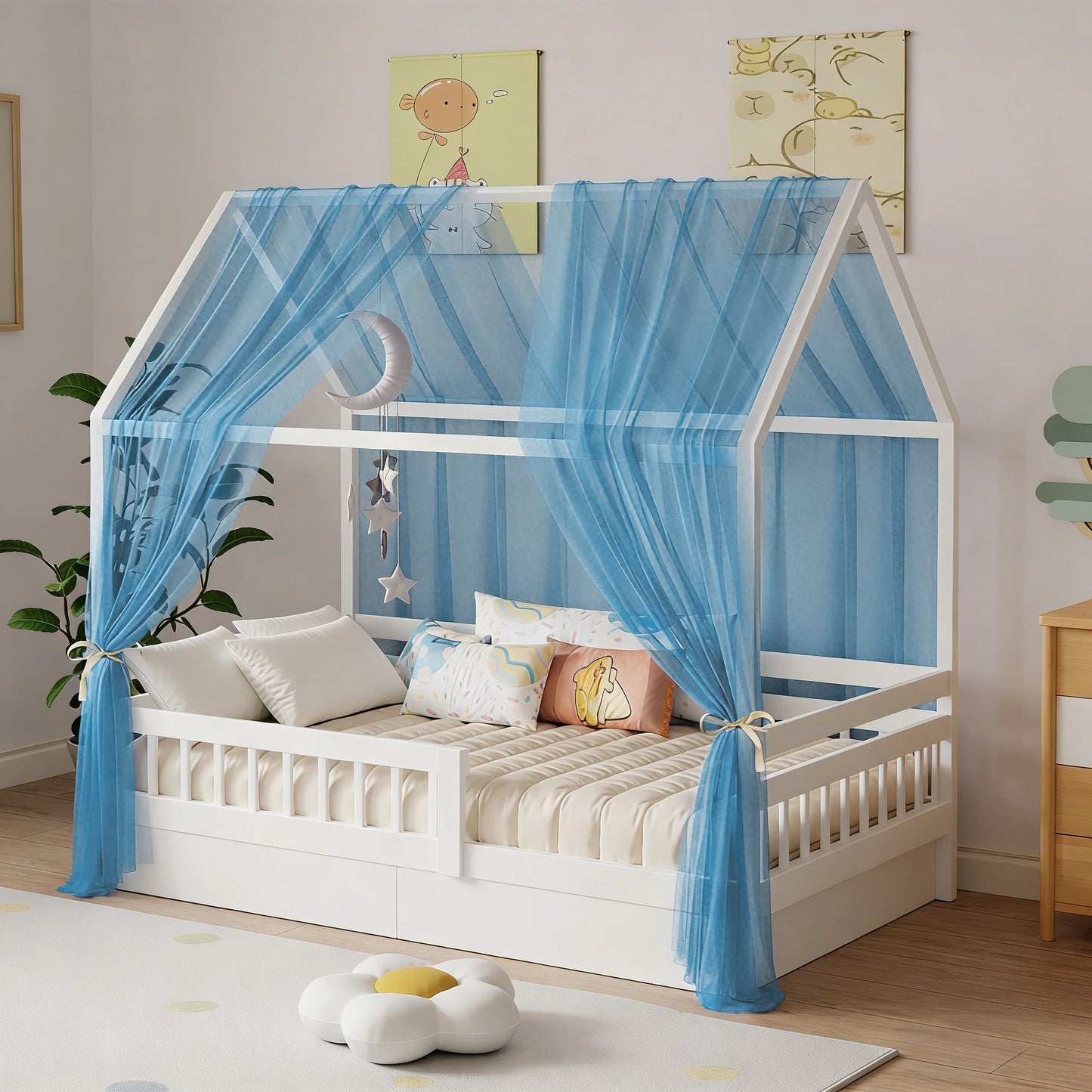 ciel de lit cabane respirant auventcare bleu