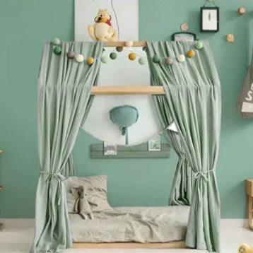 ciel de lit cabane vert 120cmx350cm