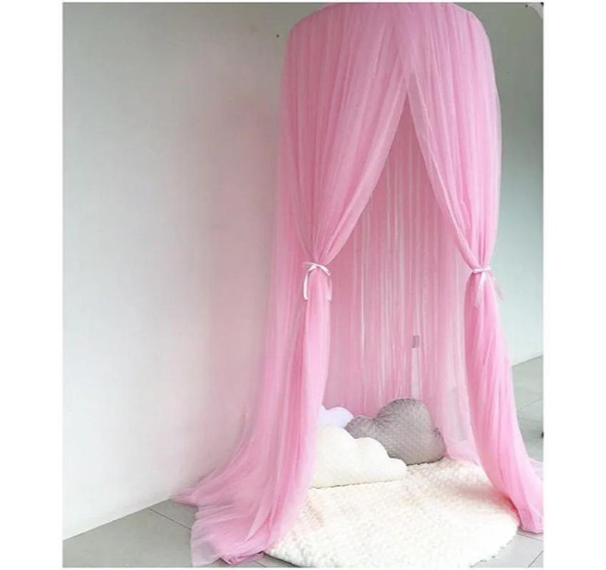 ciel de lit fille en maille fine 7 couches rose AuventRose