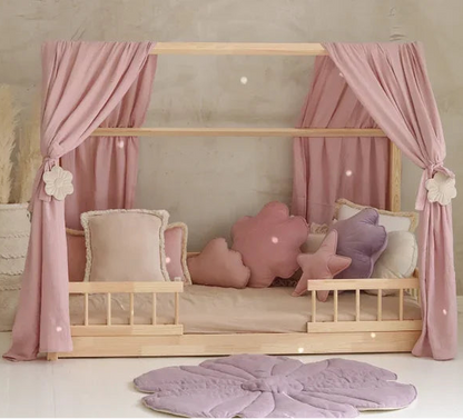 ciel de lit mon lit cabane Rose dragée 