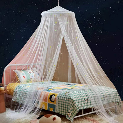ciel de lit  princesse blanc etoilee