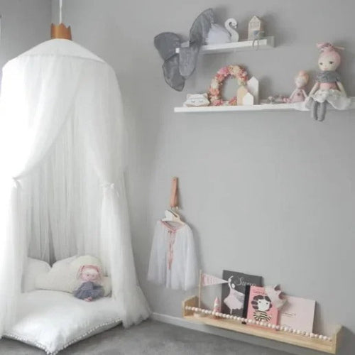 ciel de lit princesse en maille 7 couches blanc AuventBlanc douillet