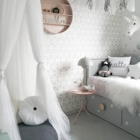 ciel de lit princesse en maille 7 couches blanc AuventBlanc doux reve