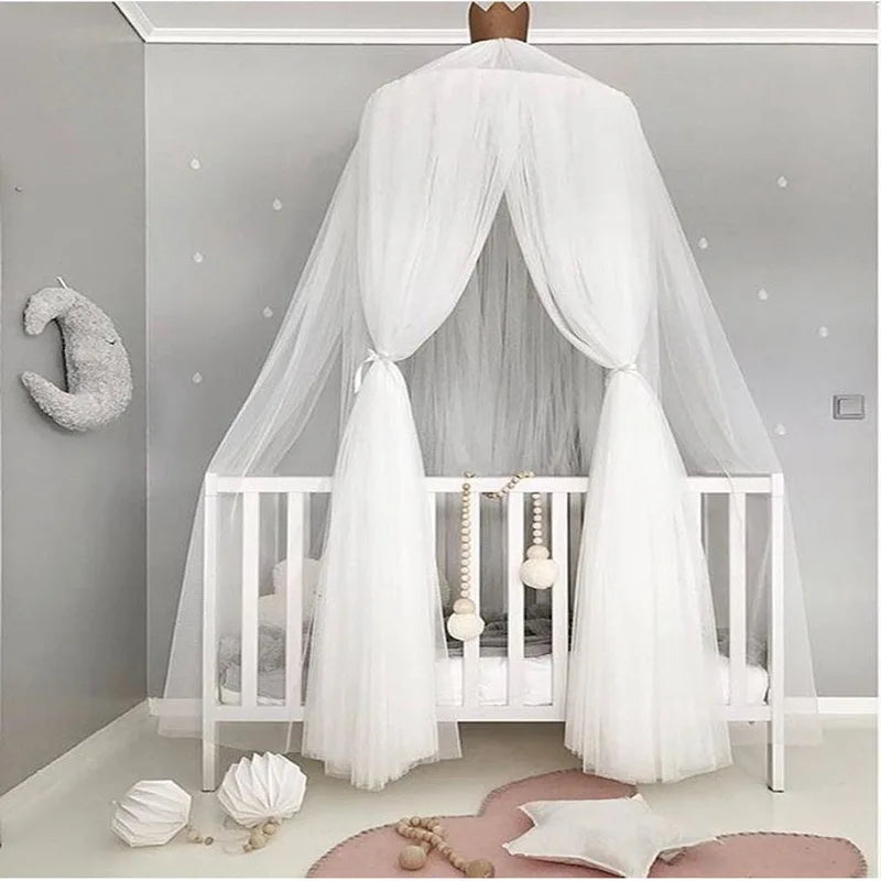 ciel de lit princesse en maille 7 couches blanc AuventBlanc