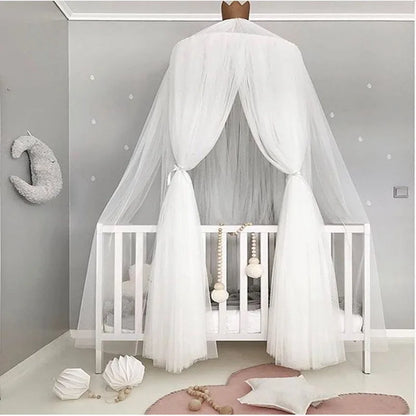 ciel de lit princesse en maille 7 couches blanc AuventBlanc